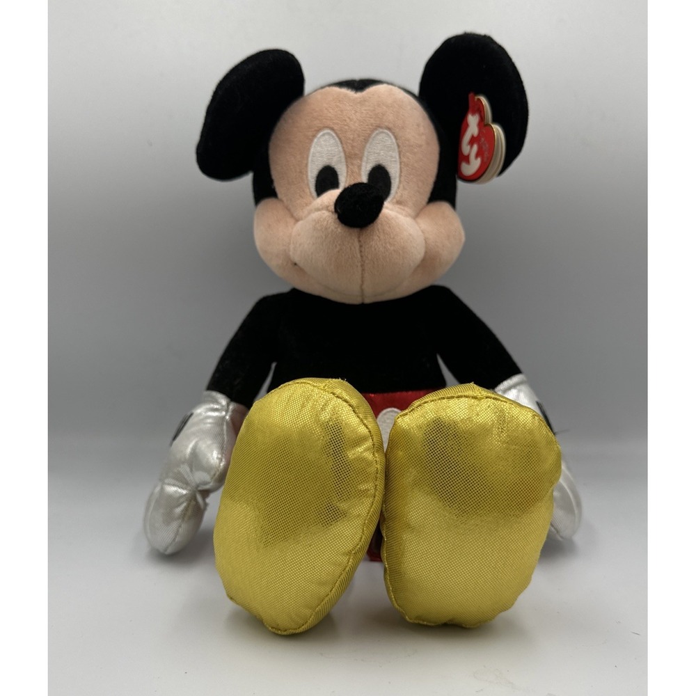 TY Beanie Buddy - Disney Sparkle -‎ MICKEY MOUSE (Medium - 13 inch) With Tags